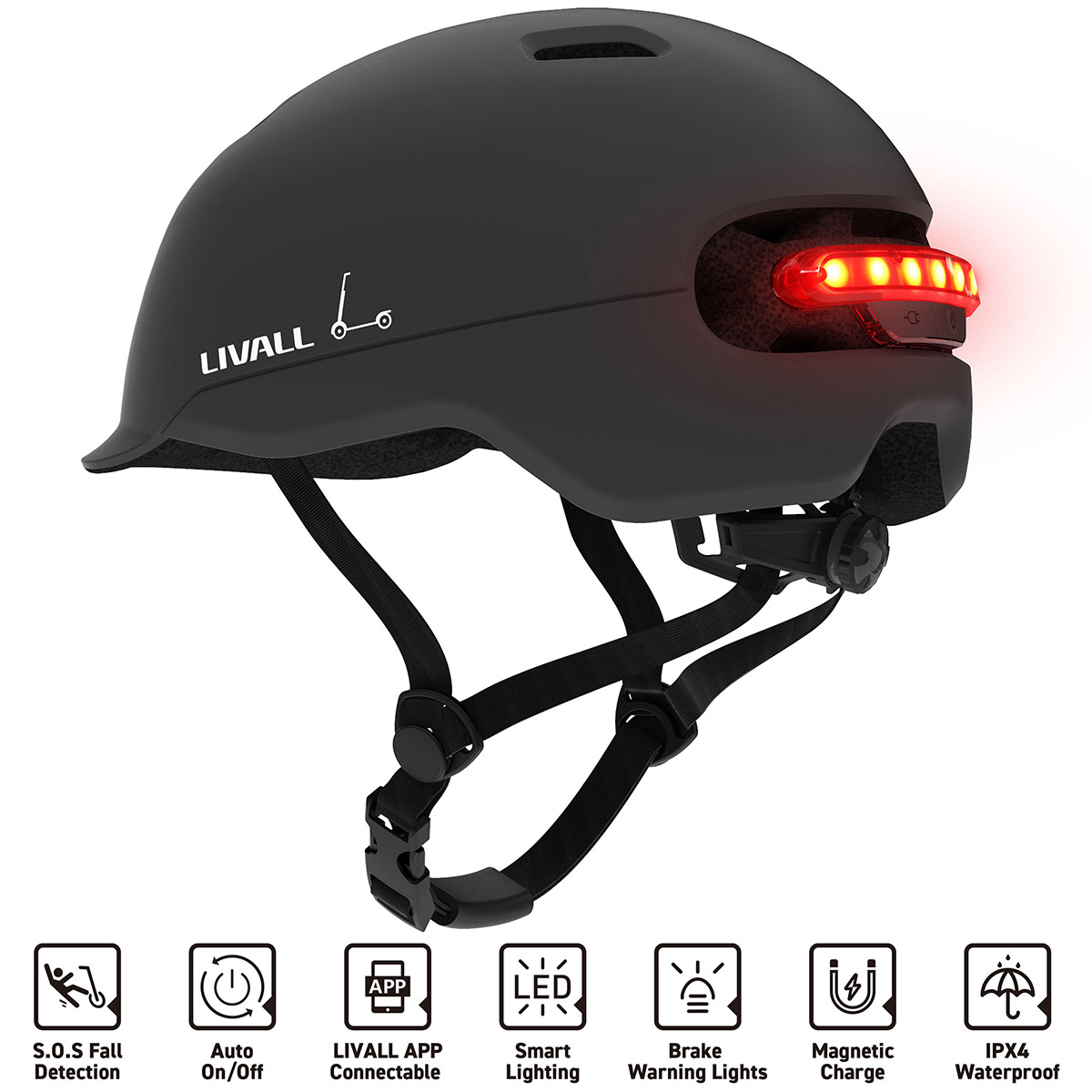 Livall-C20-Black-Smart-Helmet-London-PET